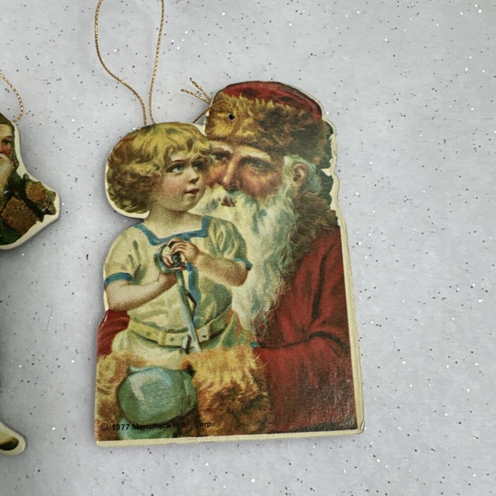 4 Vtg 1977 Merrimack Publ. Corp Die Cut Christmas Ornaments - Picture 4 of 12